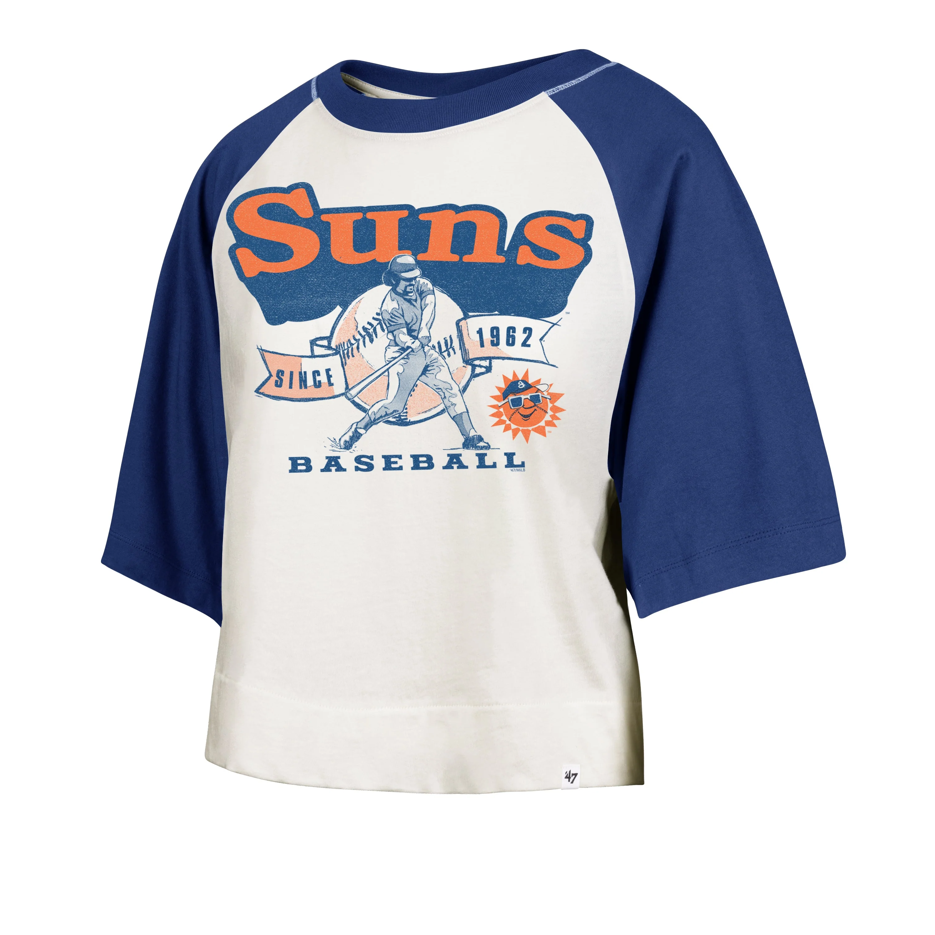 Jacksonville Jumbo Shrimp '47 Ladies Jacksonville Suns Infield Shift Raglan Tee