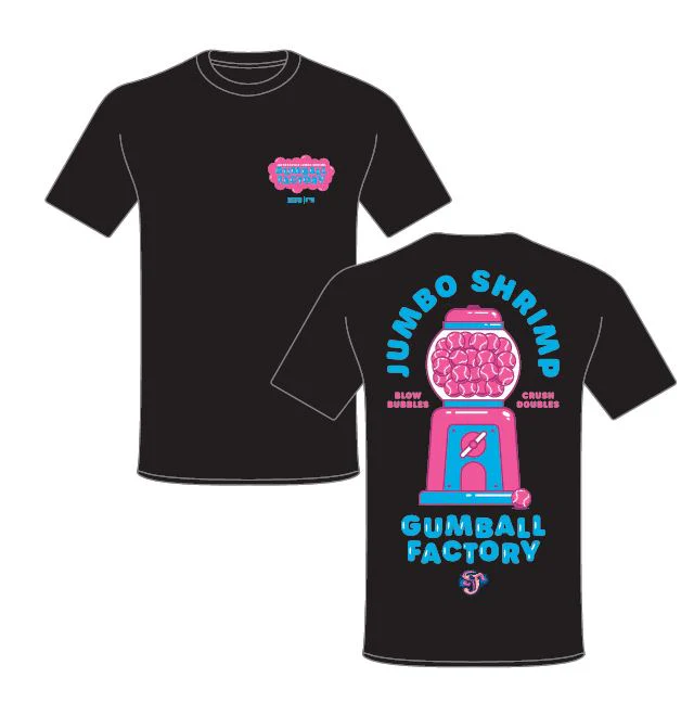 Jacksonville Jumbo Shrimp Baseballism Youth Gumball Factory Tee