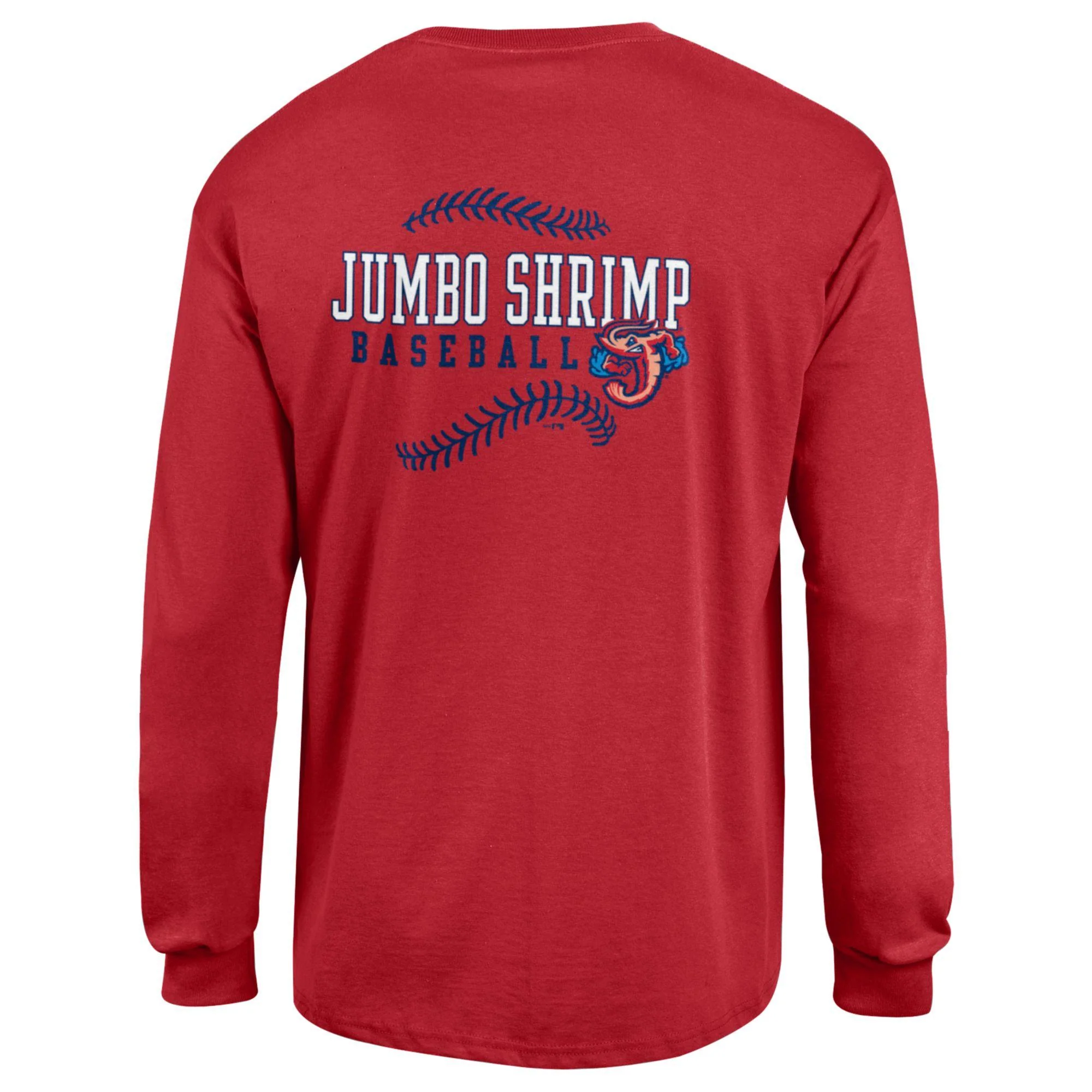 Jacksonville Jumbo Shrimp Champion Red Basic L/S Tee - Image 2