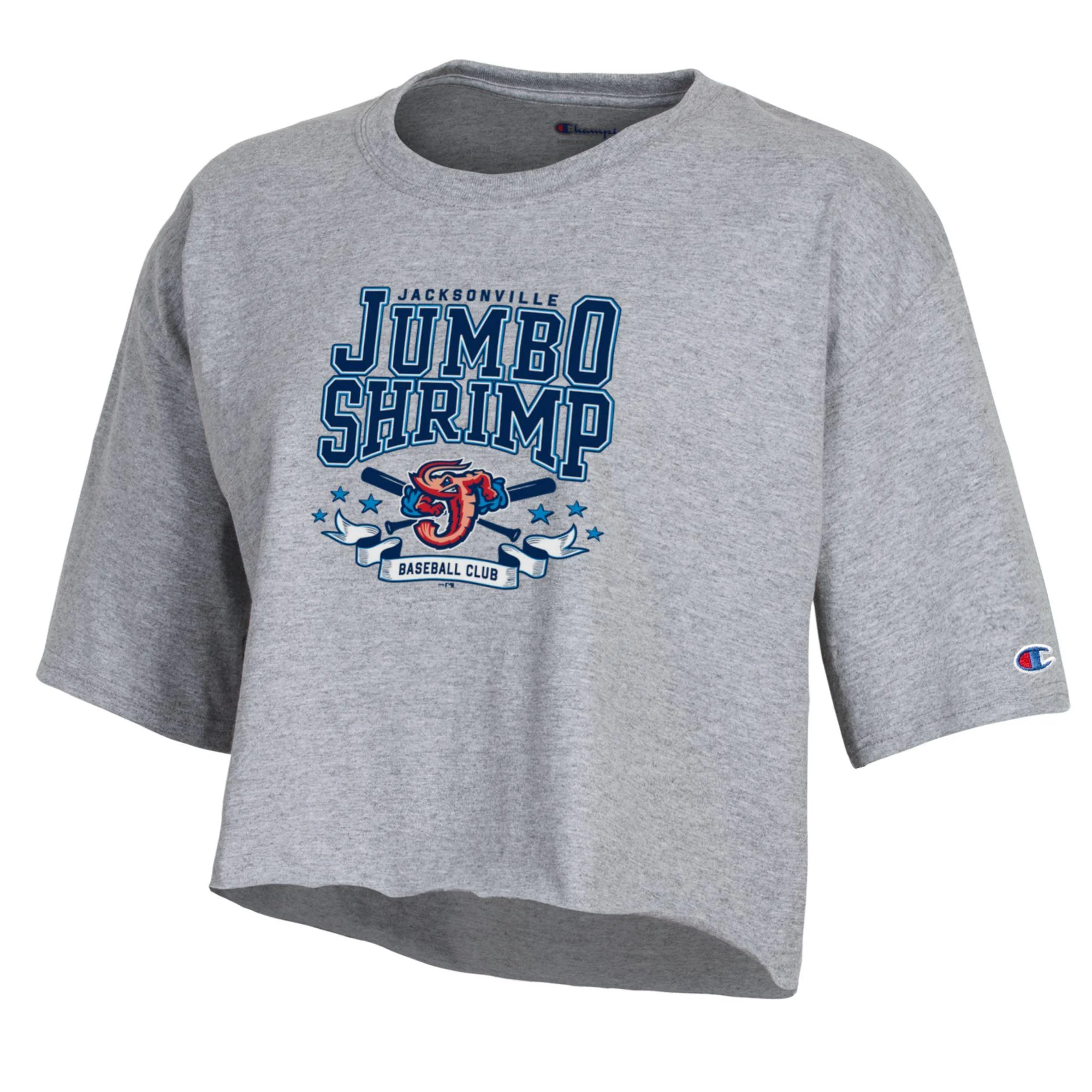 Jacksonville Jumbo Shrimp Champion Women's Heather Boyfriend Crop Tee