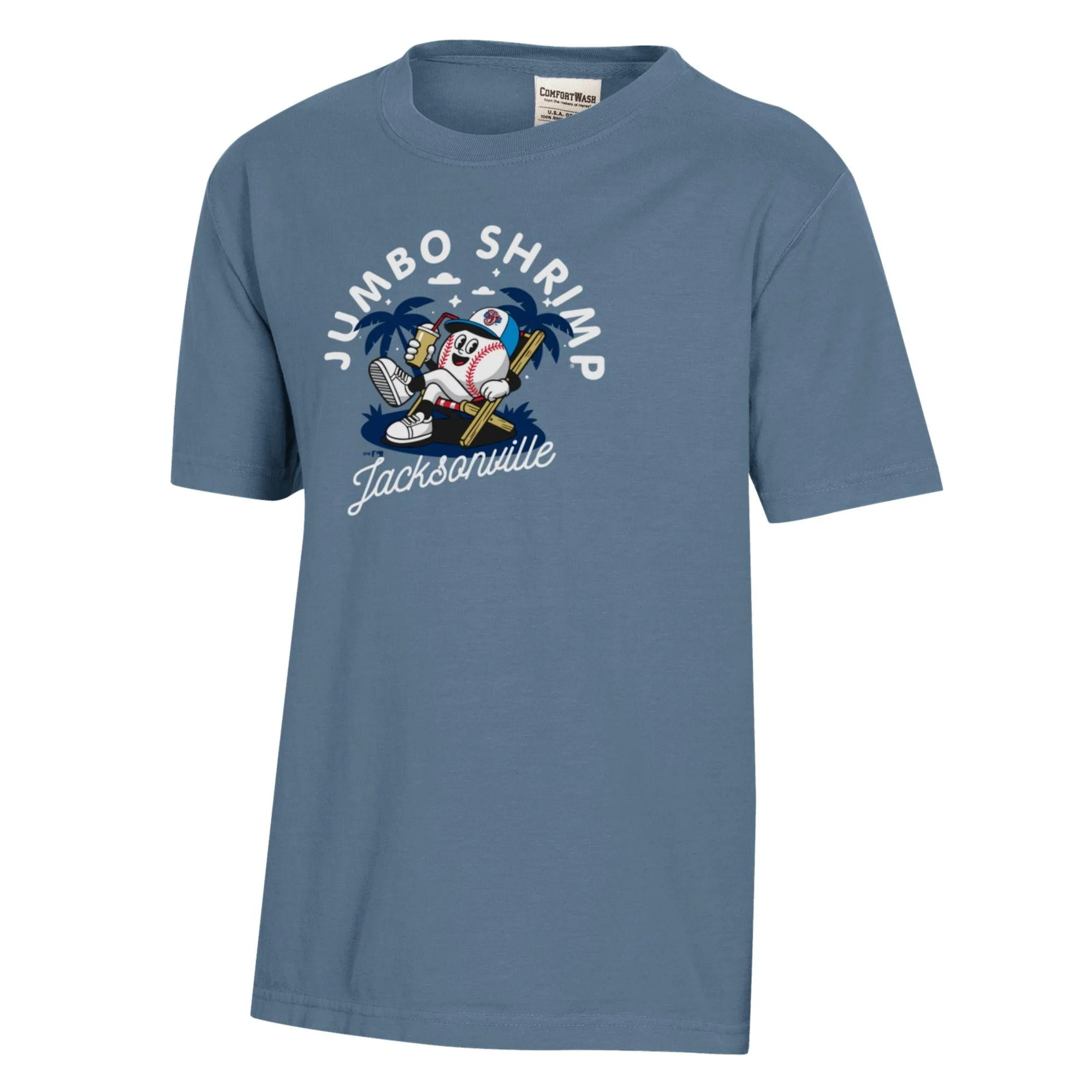 Jacksonville Jumbo Shrimp Comfort Wash Saltwater Youth Tee
