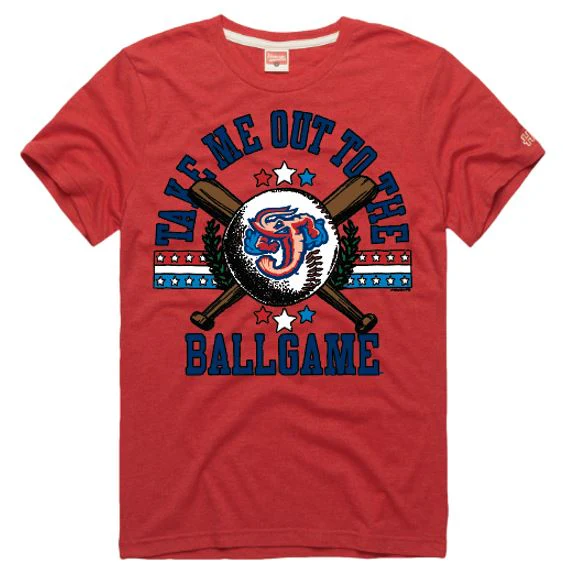Jacksonville Jumbo Shrimp Homage Take Me Out To The Ballgame Tee