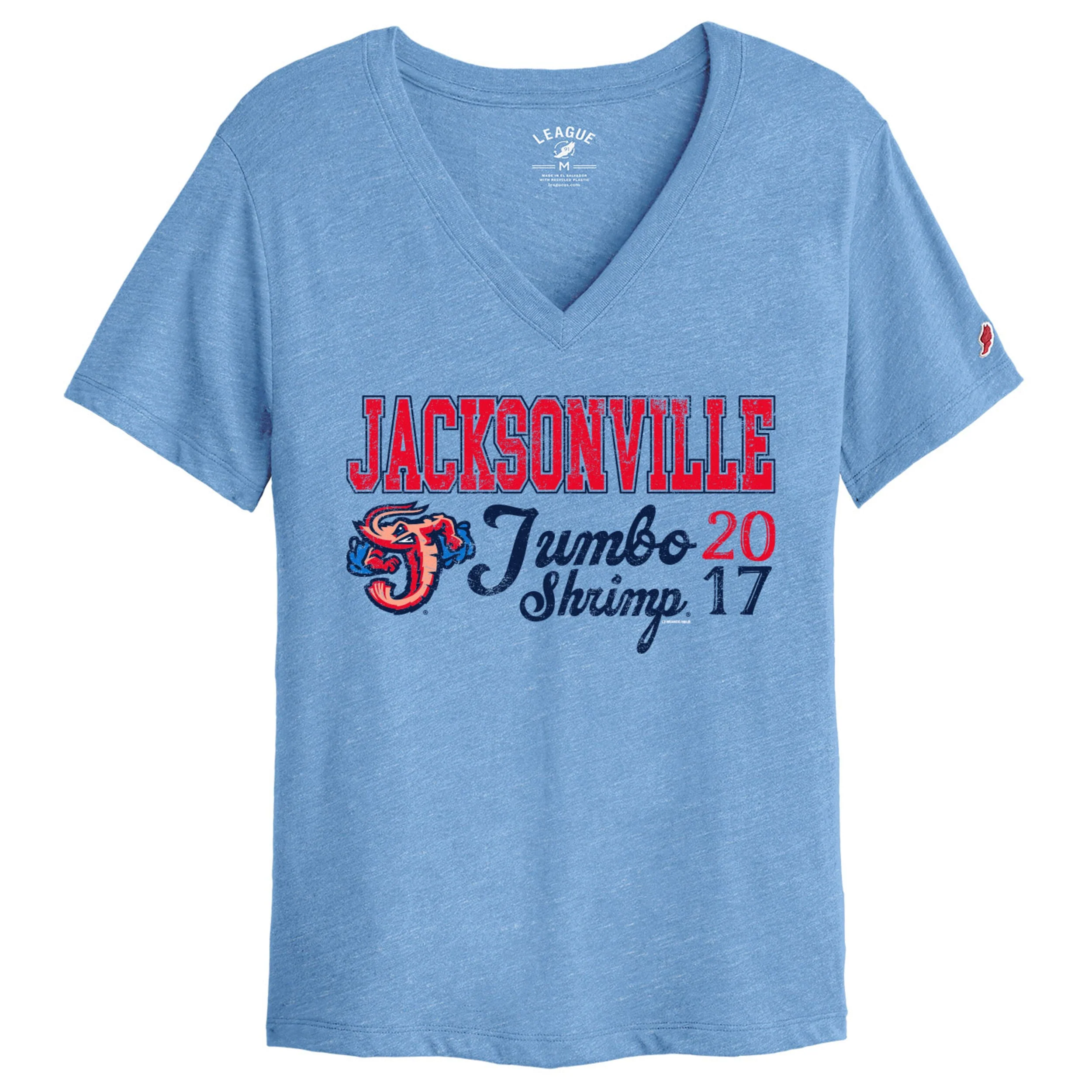 Jacksonville Jumbo Shrimp League Power Blue Intramural Boyfriend V Tee