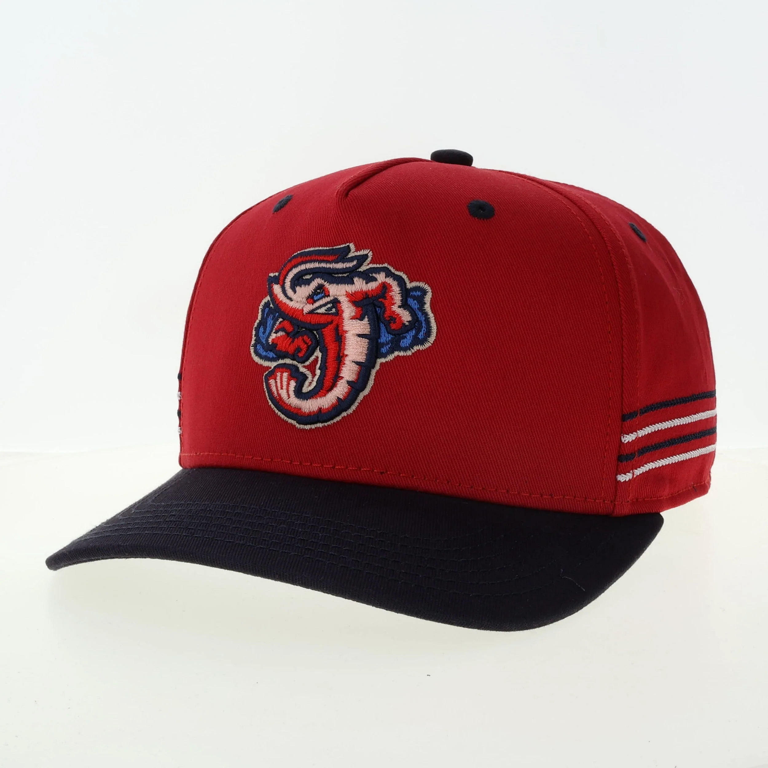 Jacksonville Jumbo Shrimp Legacy Scarlet/Navy Chainstitch Snapback