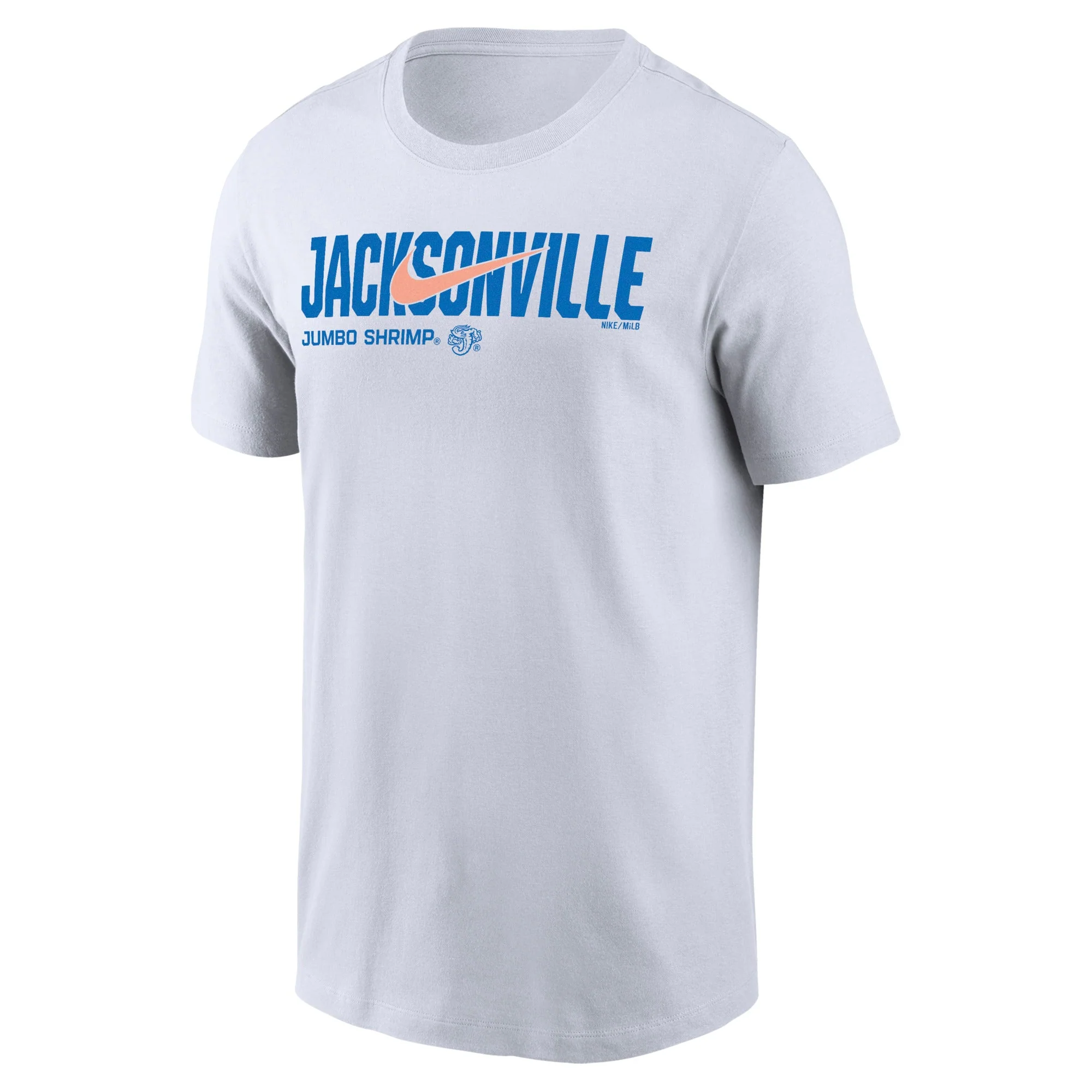Jacksonville Jumbo Shrimp Nike White Swoosh Dri-Fit Tee