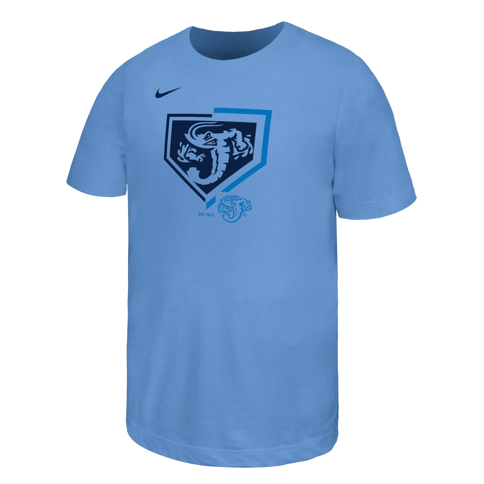 Jacksonville Jumbo Shrimp Nike Youth Valor Blue Dri-Fit Cotton Tee