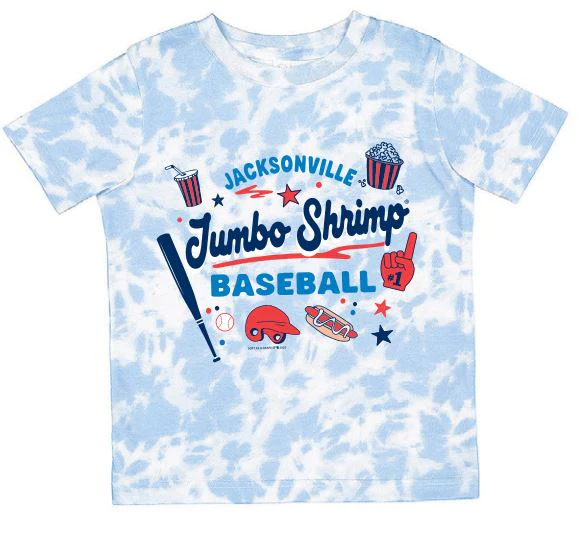 Jacksonville Jumbo Shrimp SAAG Toddler Blue Tie Dye Tee