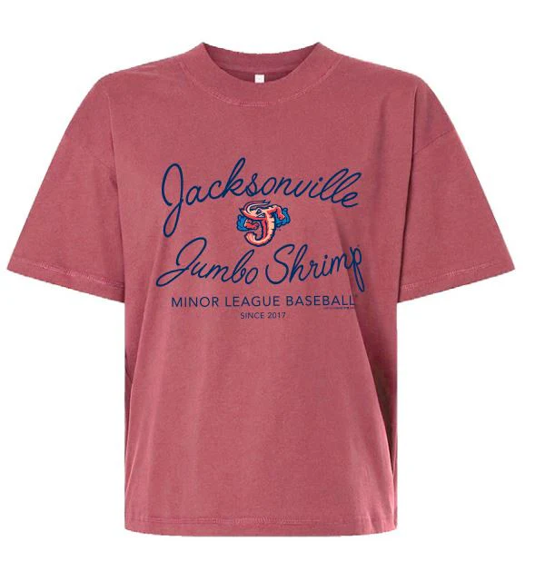 Jacksonville Jumbo Shrimp SAAG Women's Rouge Relaxed Crew Tee