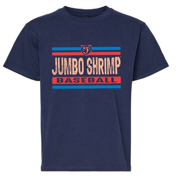Jacksonville Jumbo Shrimp SAAG Youth Navy 2 Bar Tee