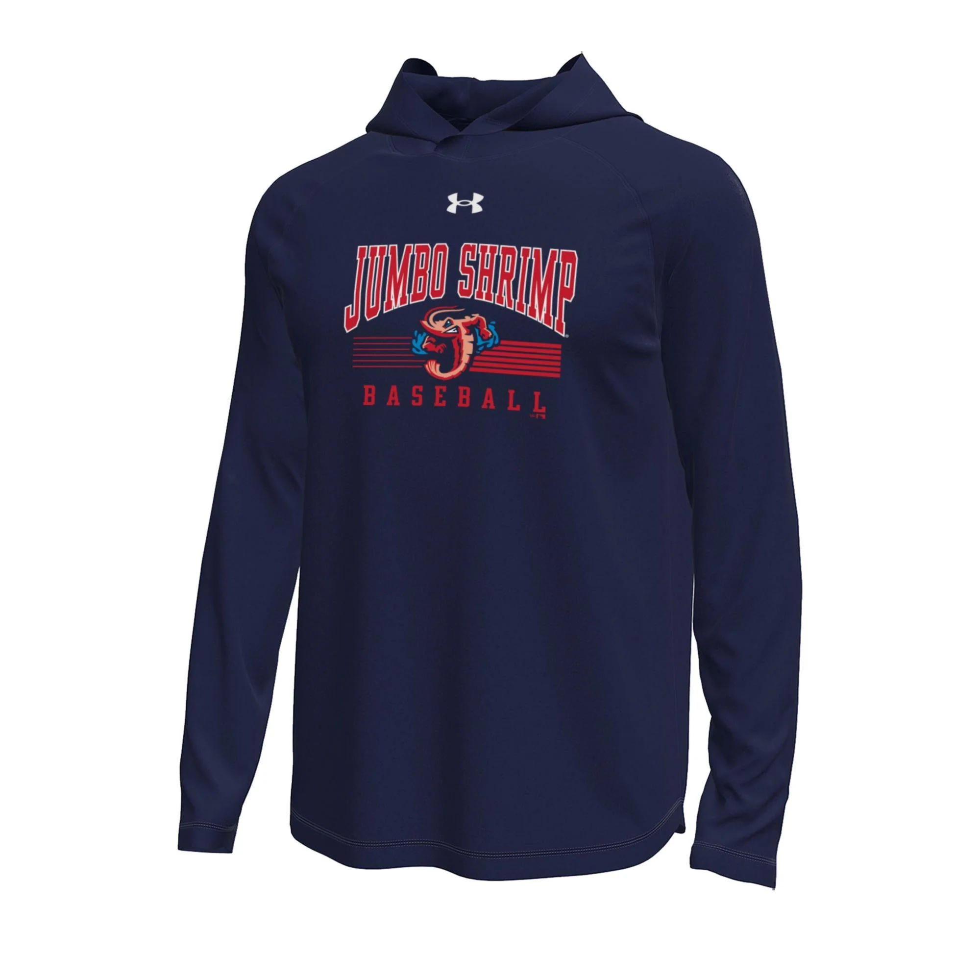Jacksonville Jumbo Shrimp Under Armour Navy Tech Stretch L/S Hood