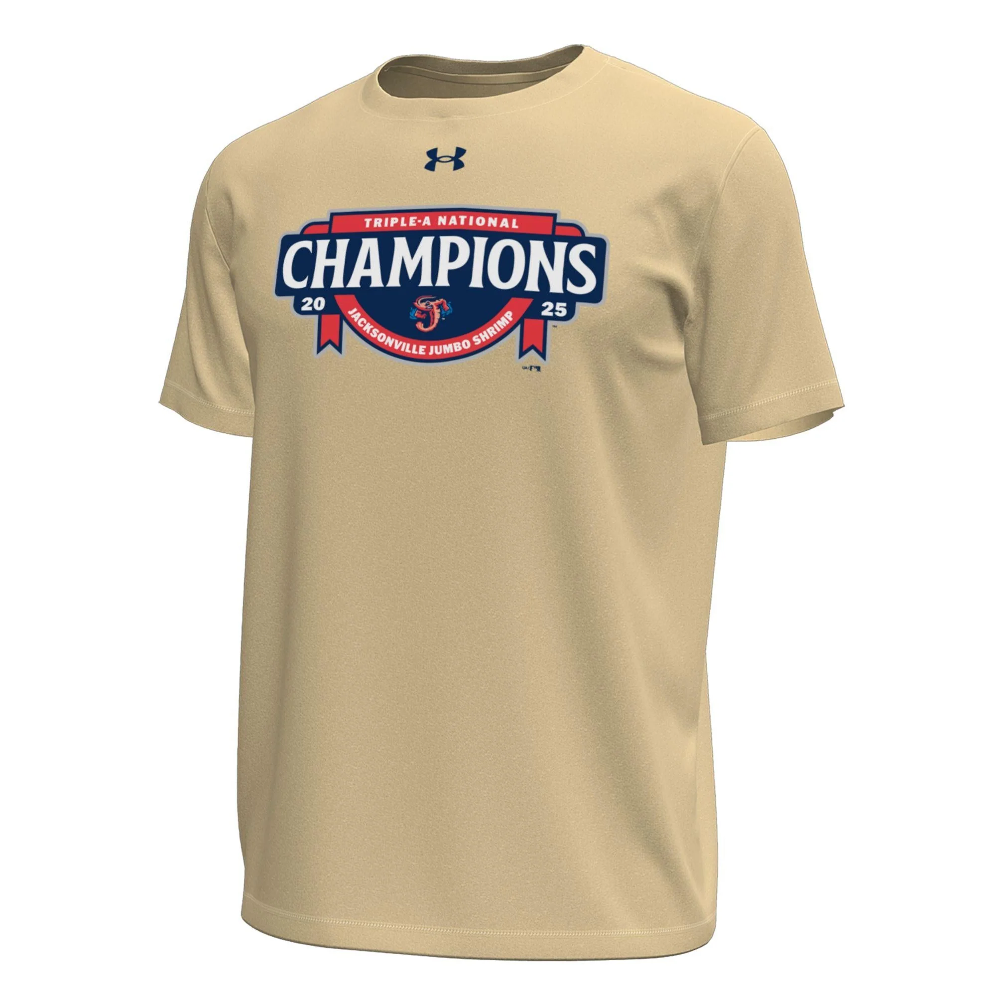 Jacksonville Jumbo Shrimp Under Armour Vegas Gold National Champs Tech Stretch Tee