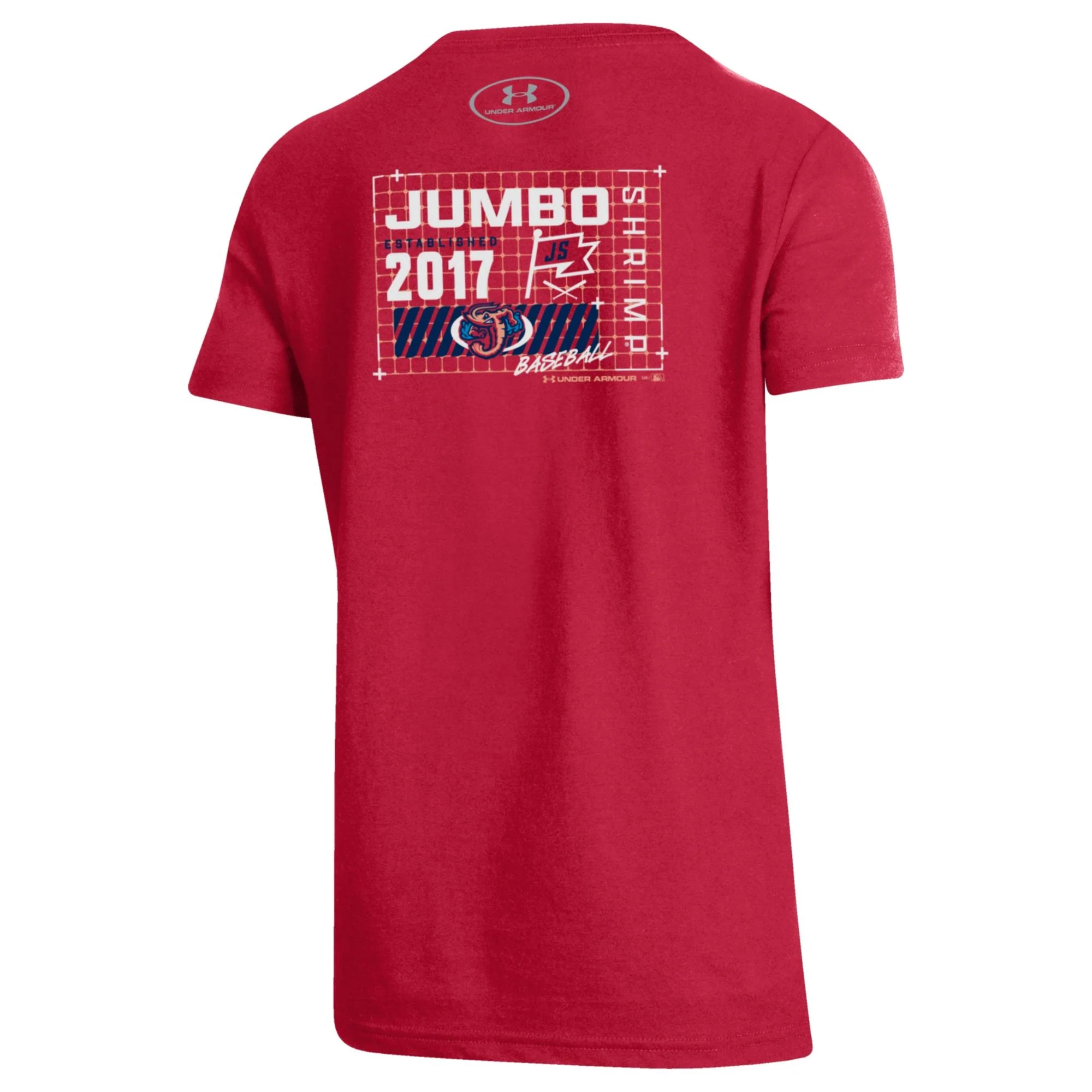 Jacksonville Jumbo Shrimp Under Armour Yth Red Pennant Tee - Image 2