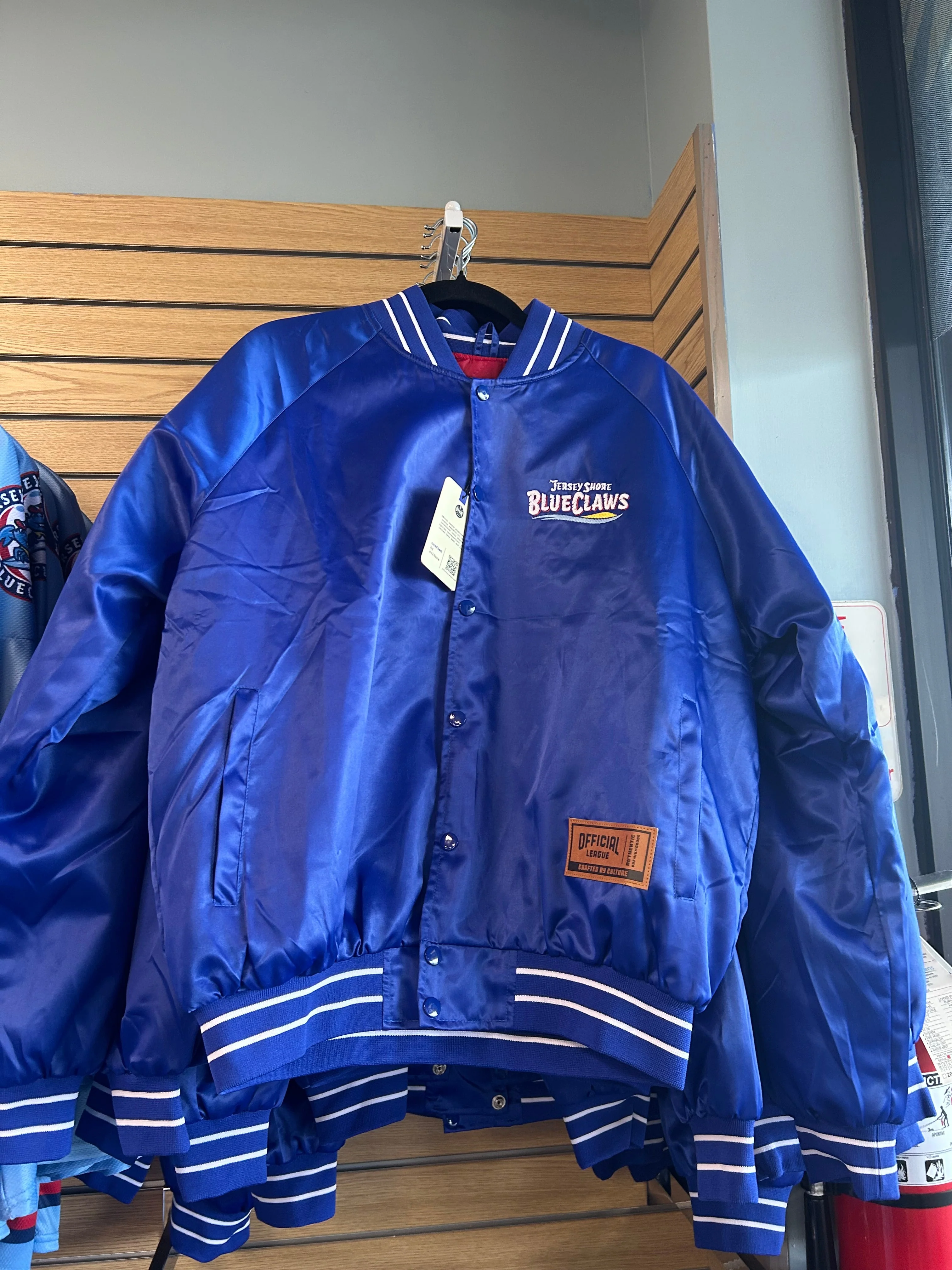 Jersey Shore BlueClaws Official League Primary Logo Satin Jacket - Image 4