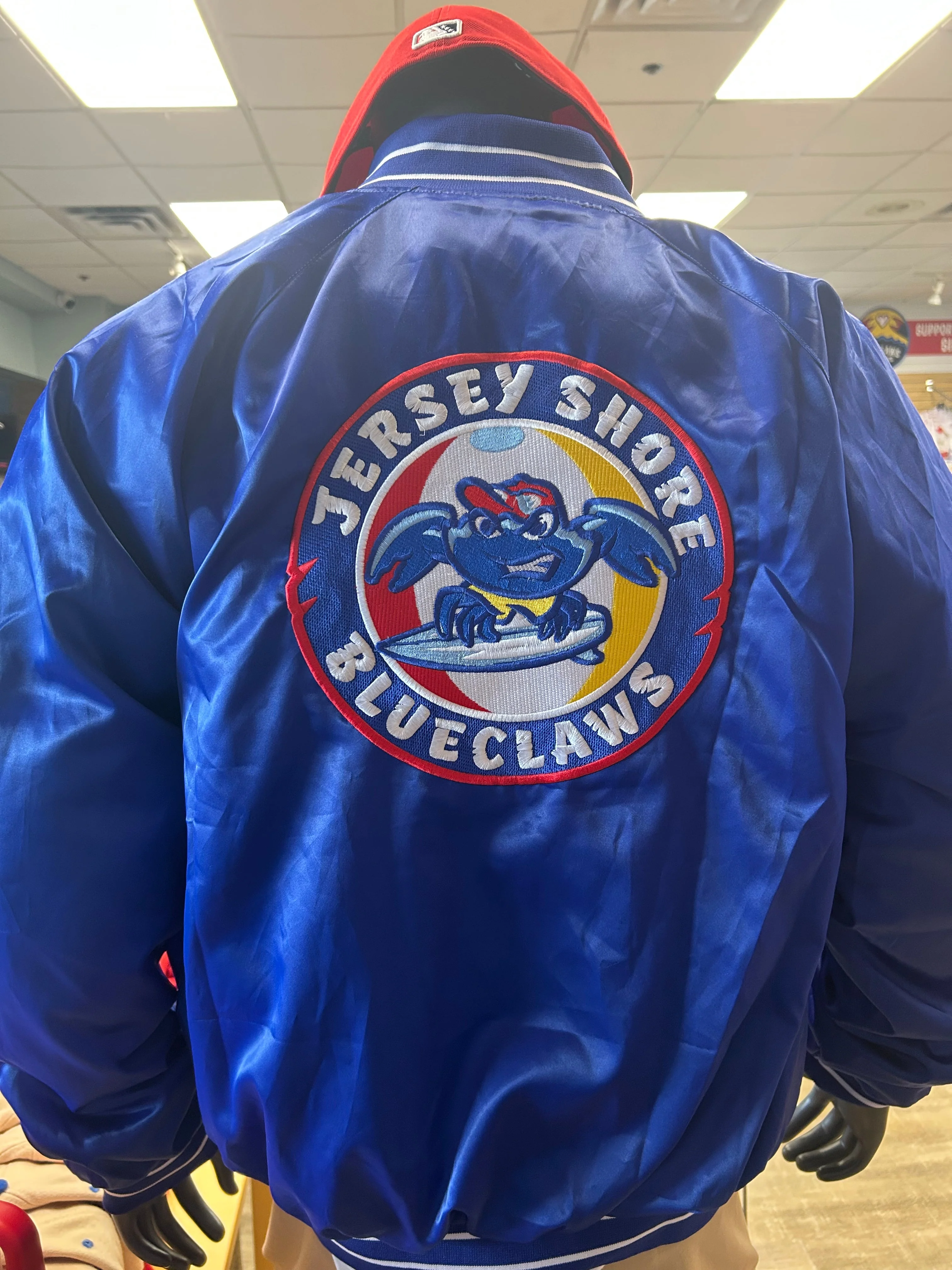 Jersey Shore BlueClaws Official League Primary Logo Satin Jacket - Image 5
