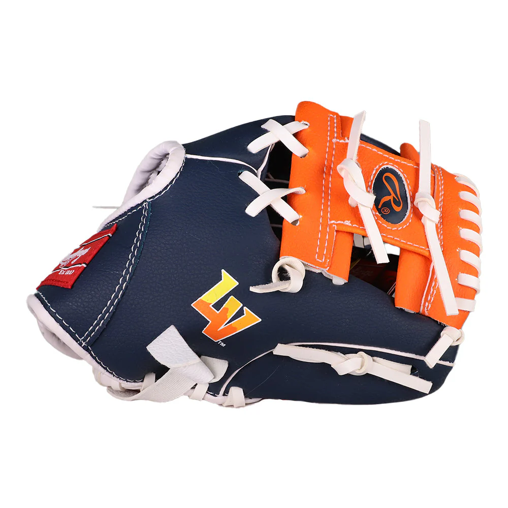 Kids' Rawlings LV Navy/Orange 10" Glove