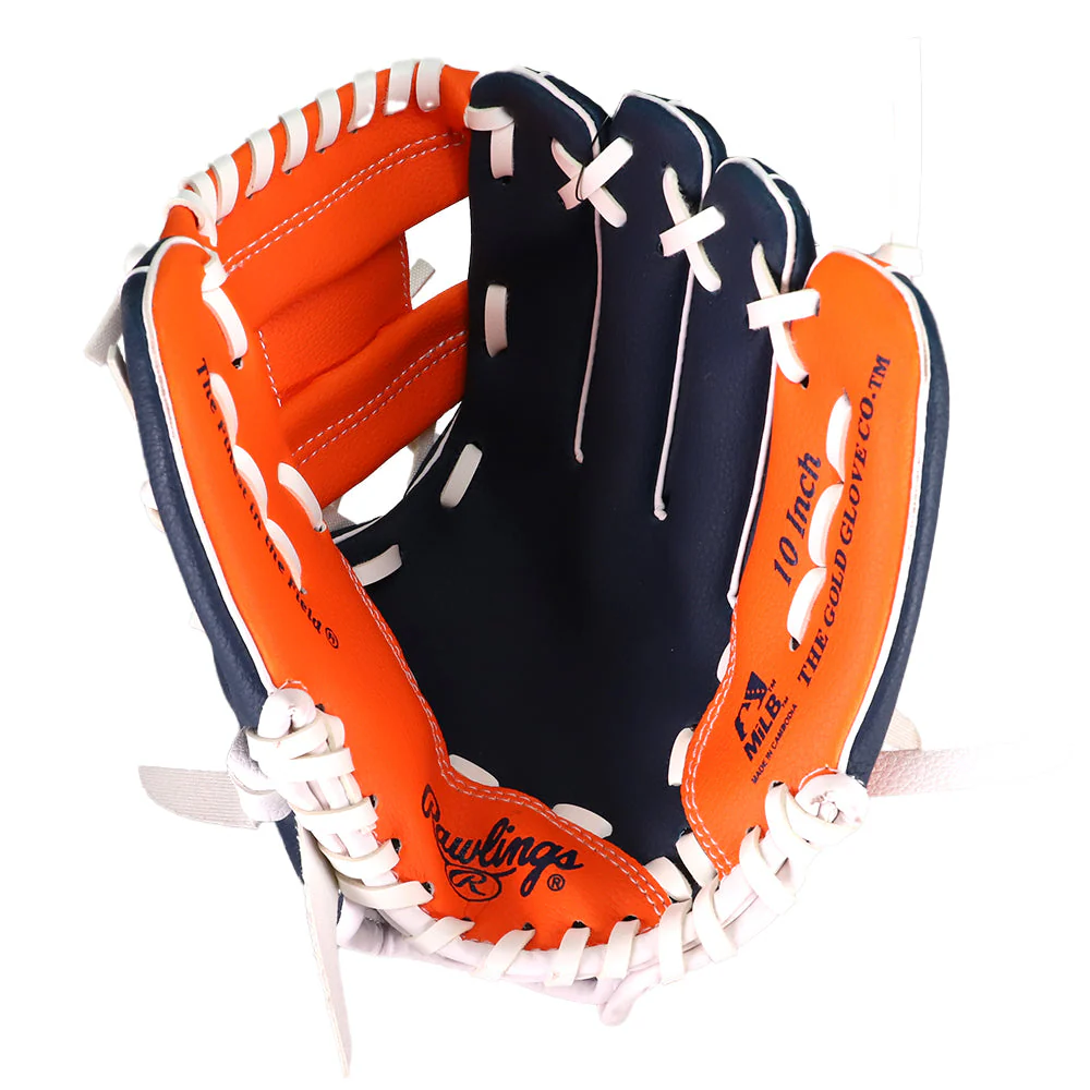 Kids' Rawlings LV Navy/Orange 10" Glove - Image 3