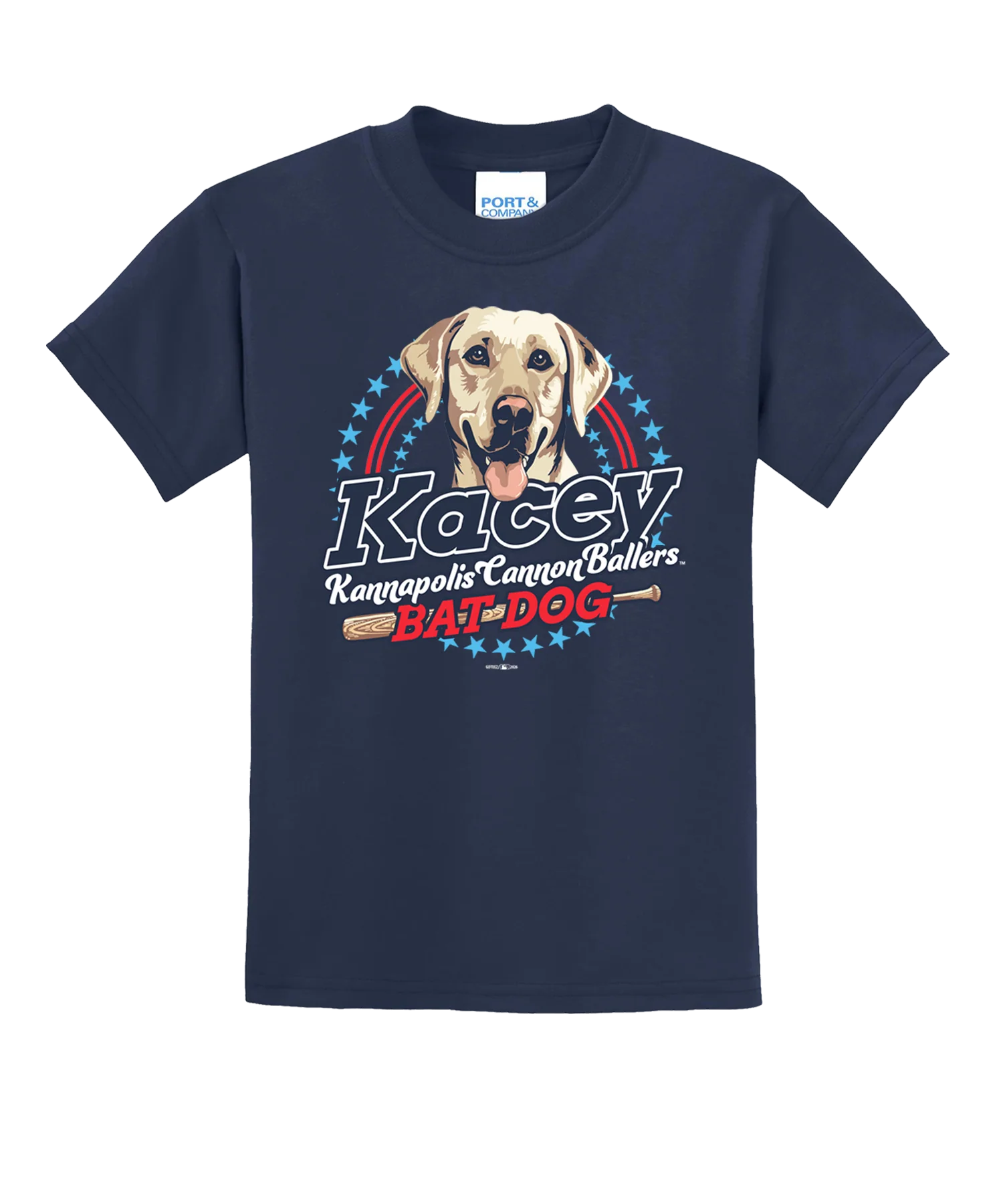 Kids Navy Kacey the Bat Dog Tee