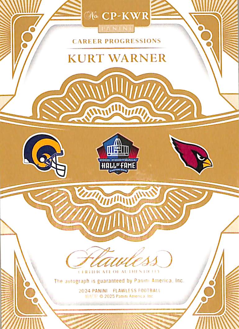 Kurt Warner 2025 Panini Flawless Career Progressi - Image 2