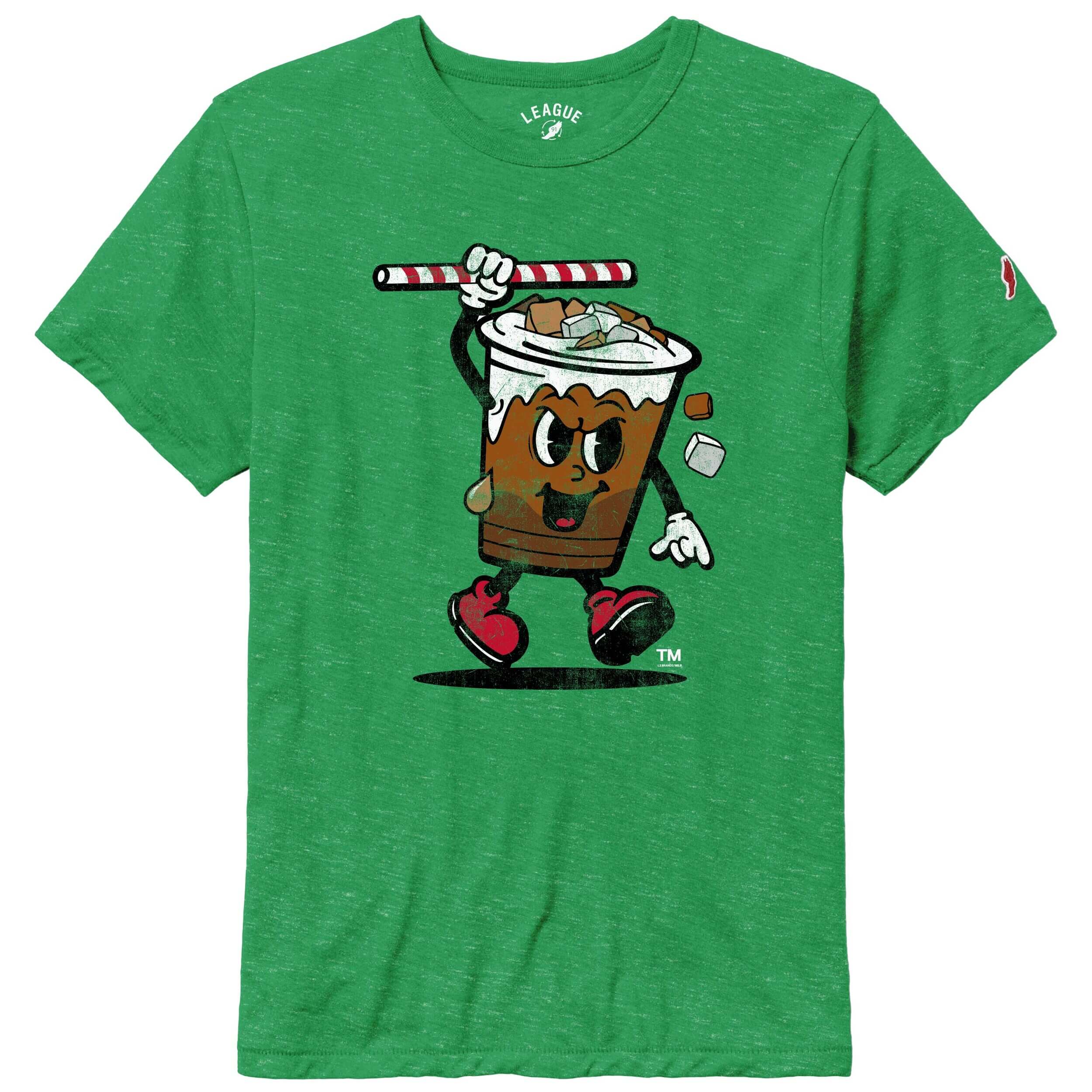 L2 Reading Iced Coffees Women's Kelly Green Logo Tee