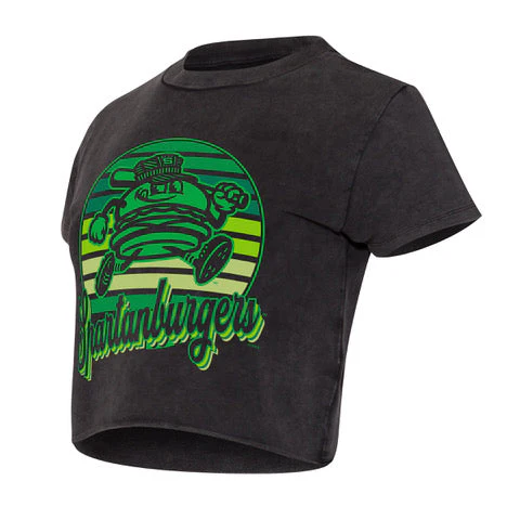 Concepts Ladies Grey Spartanburgers Cropped Tee
