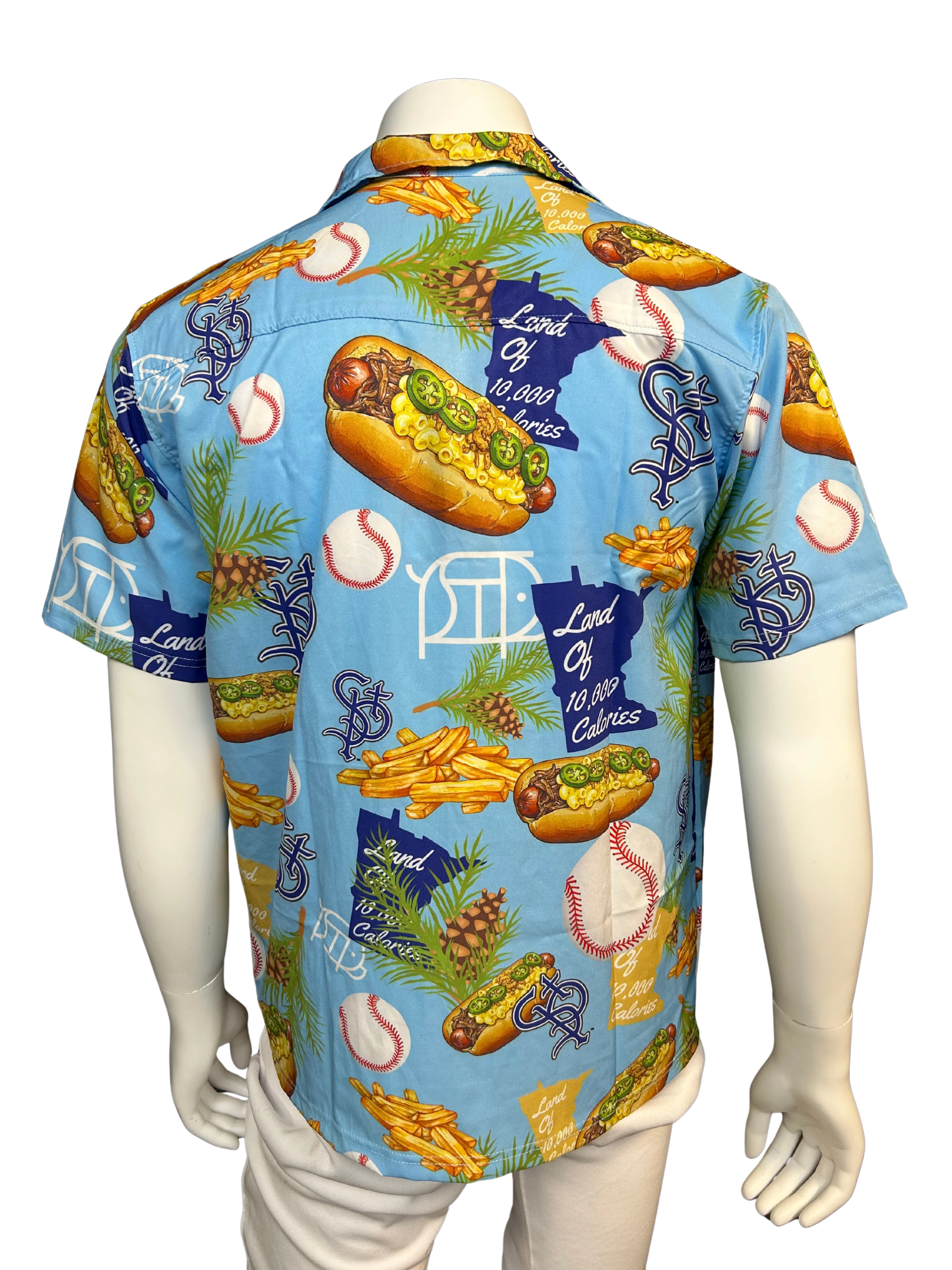 St. Paul Saints Land of 10,000 Calories Hawaiian Shirt - Image 4