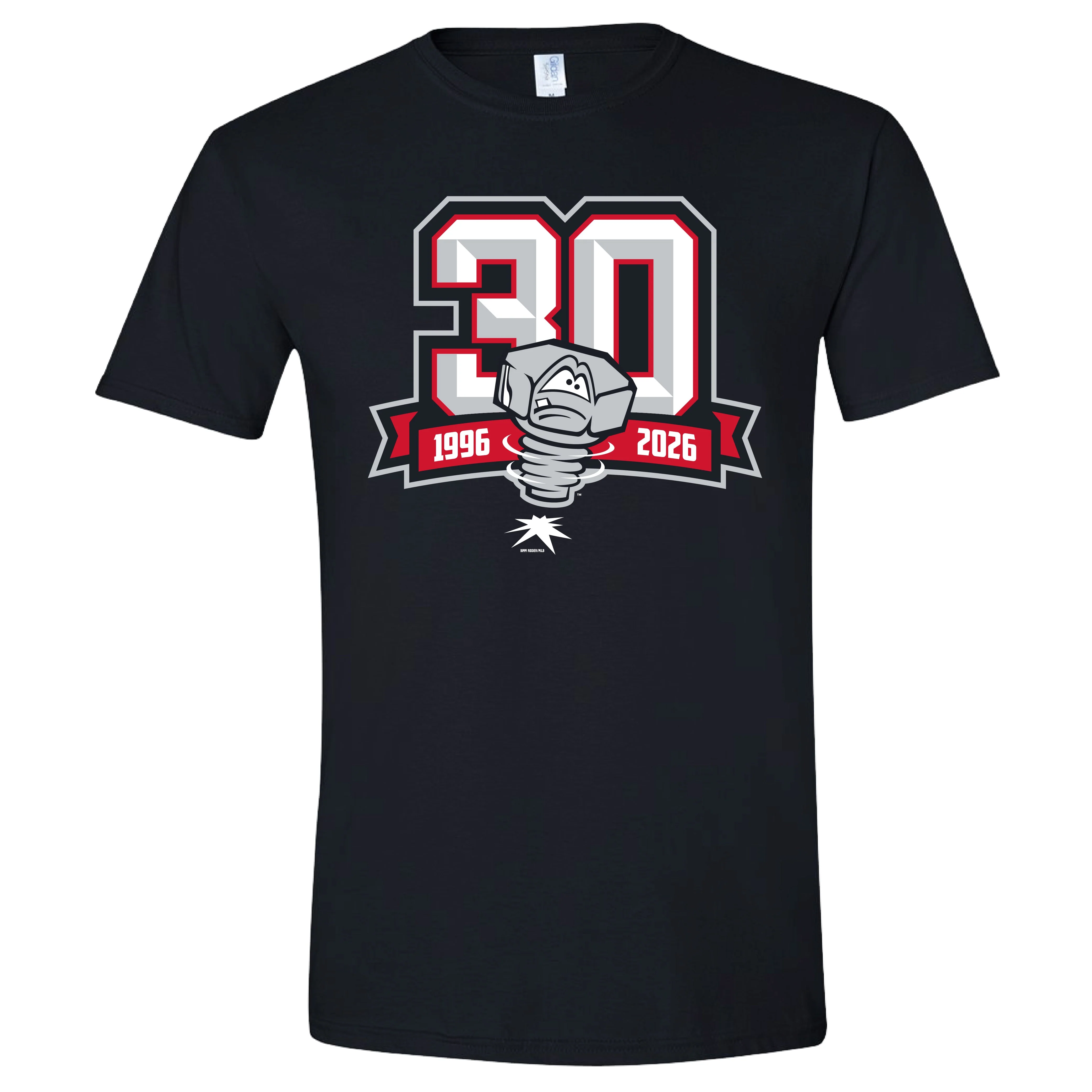 Lansing Lugnuts 30th Anniversary Logo Black T-shirt