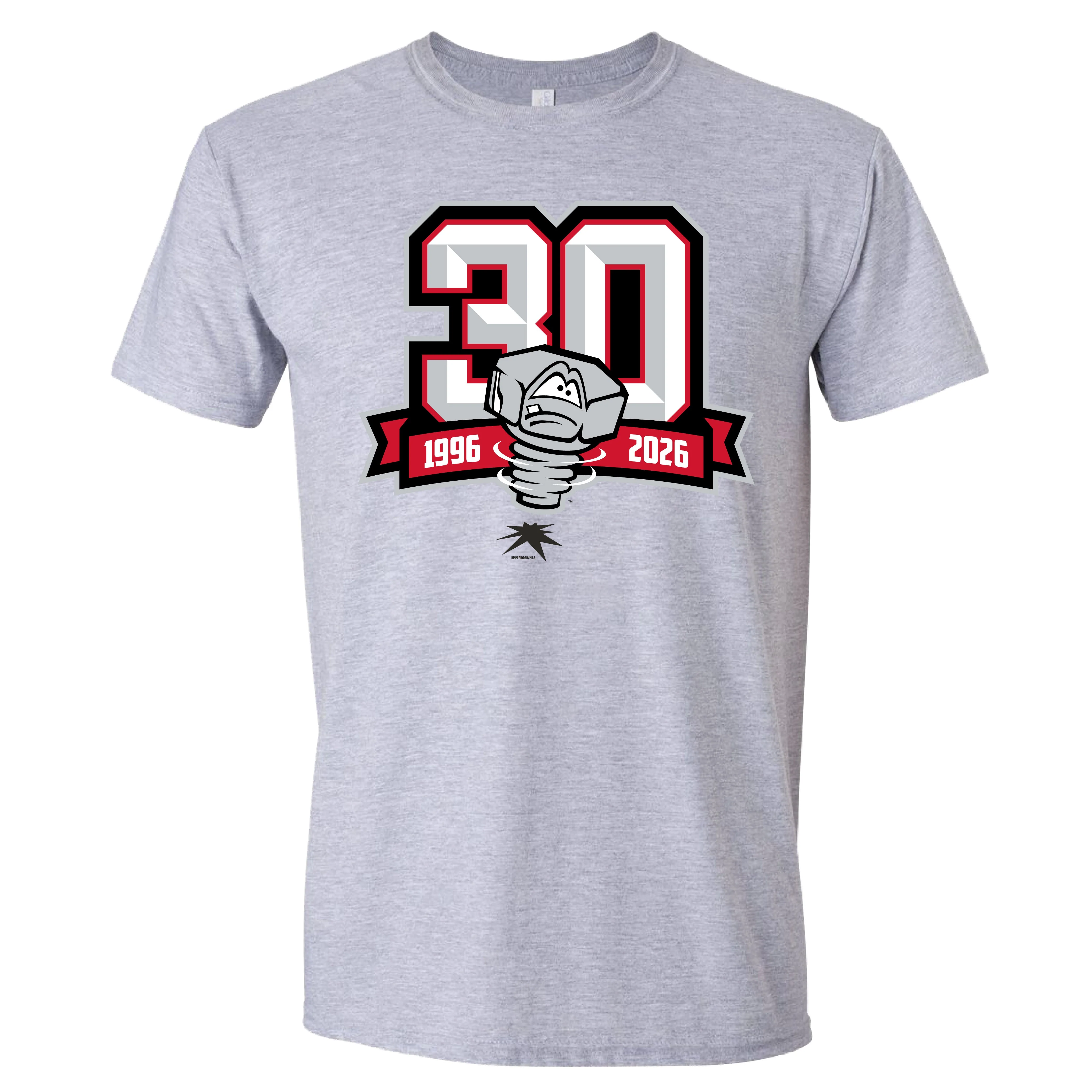 Lansing Lugnuts 30th Anniversary Logo Sport Gray T-shirt