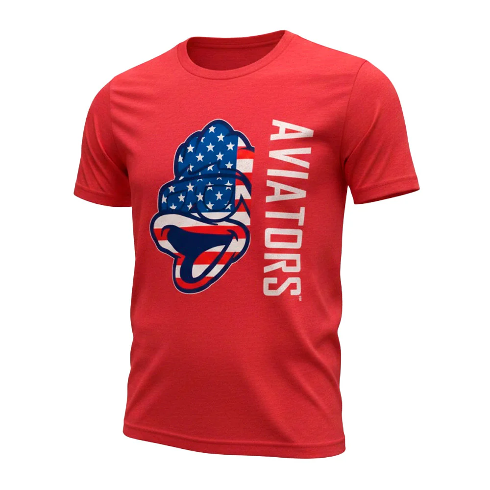Las Vegas Aviators Spruce USA Split Screen Red Tri-Blend Short Sleeve T-Shirt