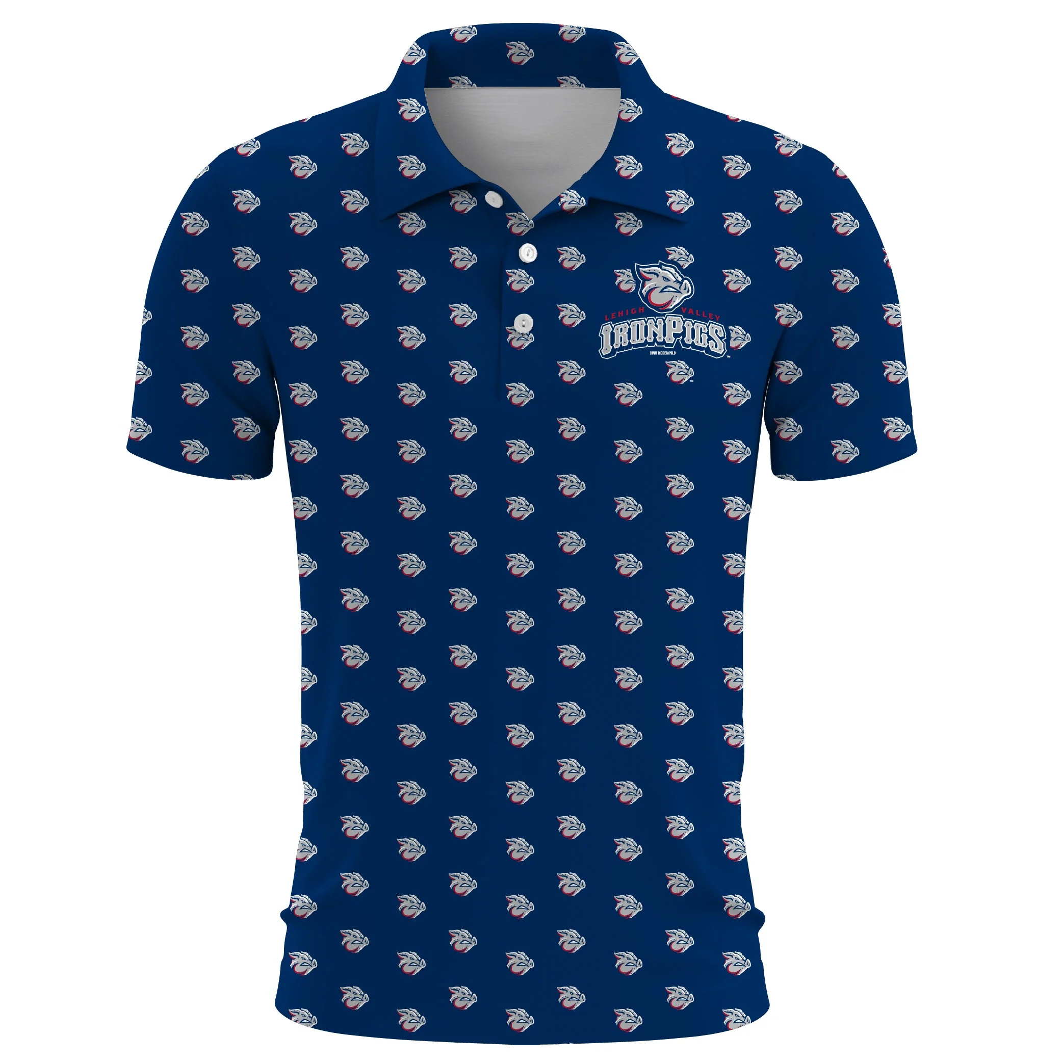 Lehigh Valley IronPigs Pig Head All Over Polo