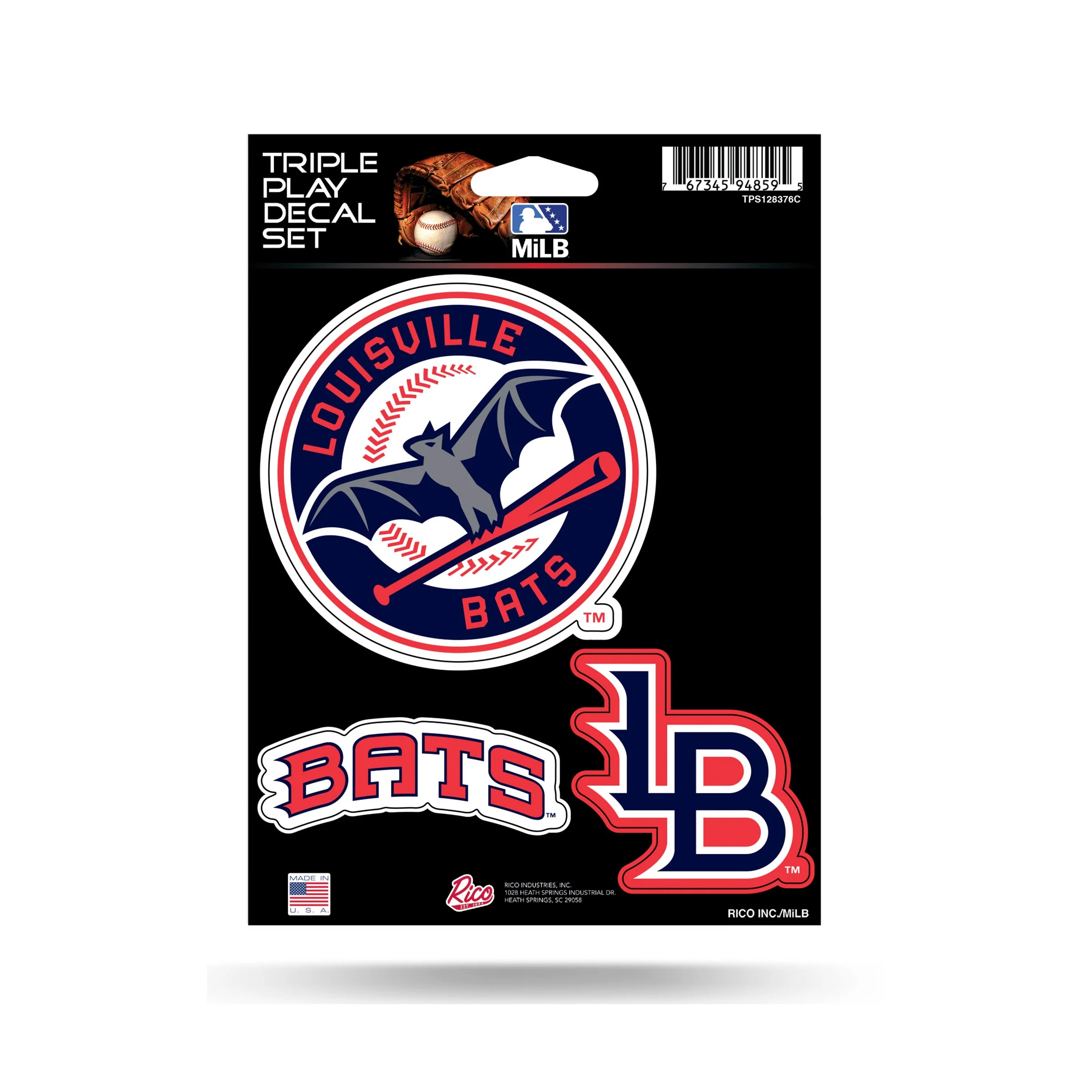 Louisville Bats Triple Play Decal Set