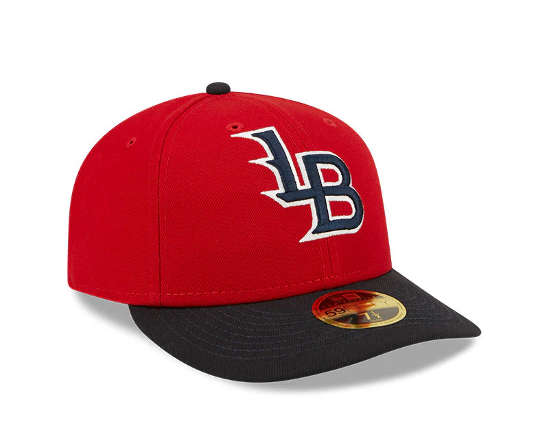 Louisville Bats New Era On-Field Low Profile 59FIFTY Fitted Hat - Red/Navy - Image 2
