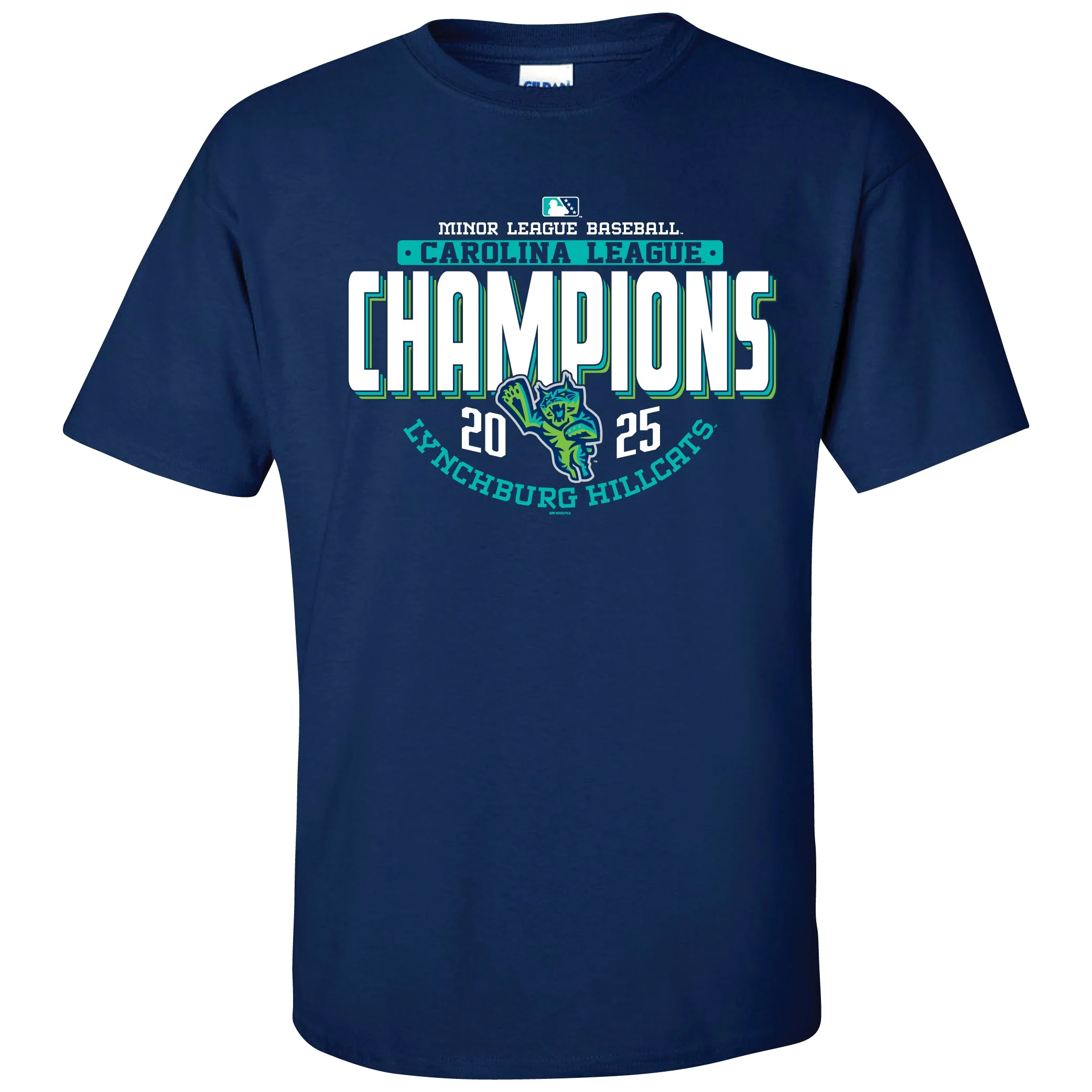 Lynchburg Hillcats 2025 Carolina League Champions Navy Tee