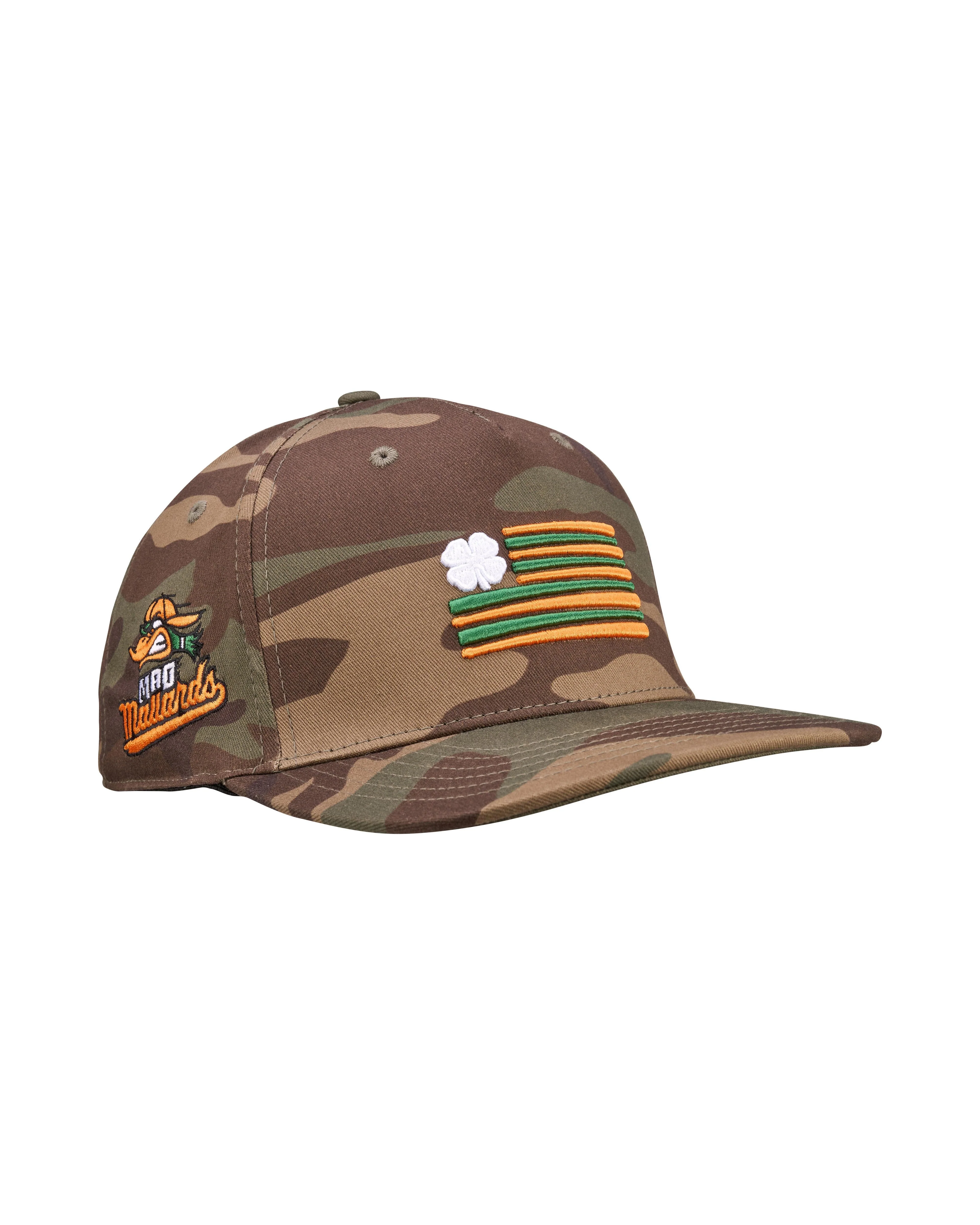 Mad Mallards Black Clover Bats Snapback Cap - Image 2