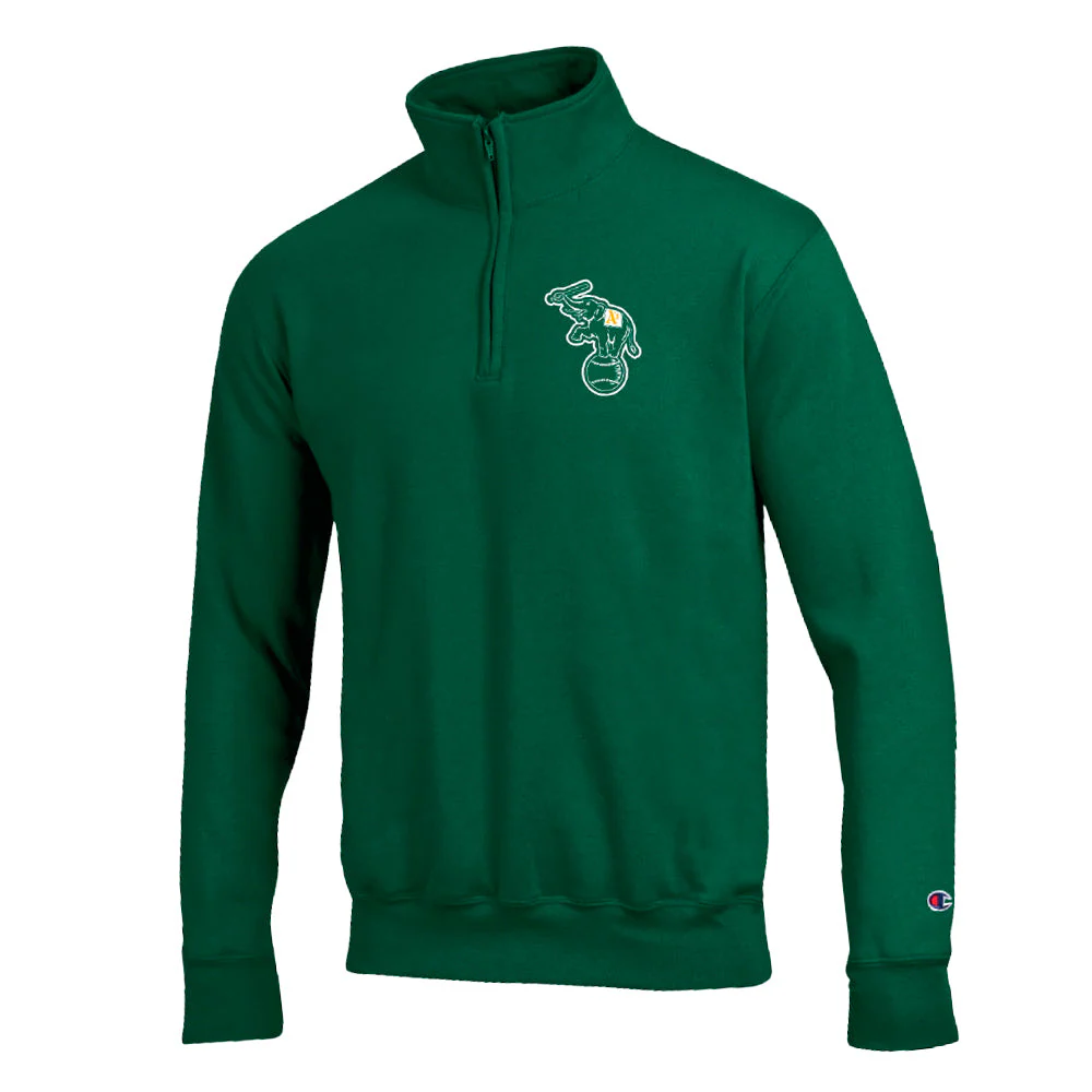 Men's Champion Athletics Elephant Dark Green 1/4 Zip Pullover