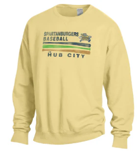 Men's Comfort Wash Spartanburgers Baseball Fleece Crewneck