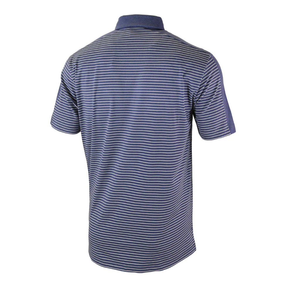 Men's Navy Pinstripe Columbia Primary Logo Polo - Image 2