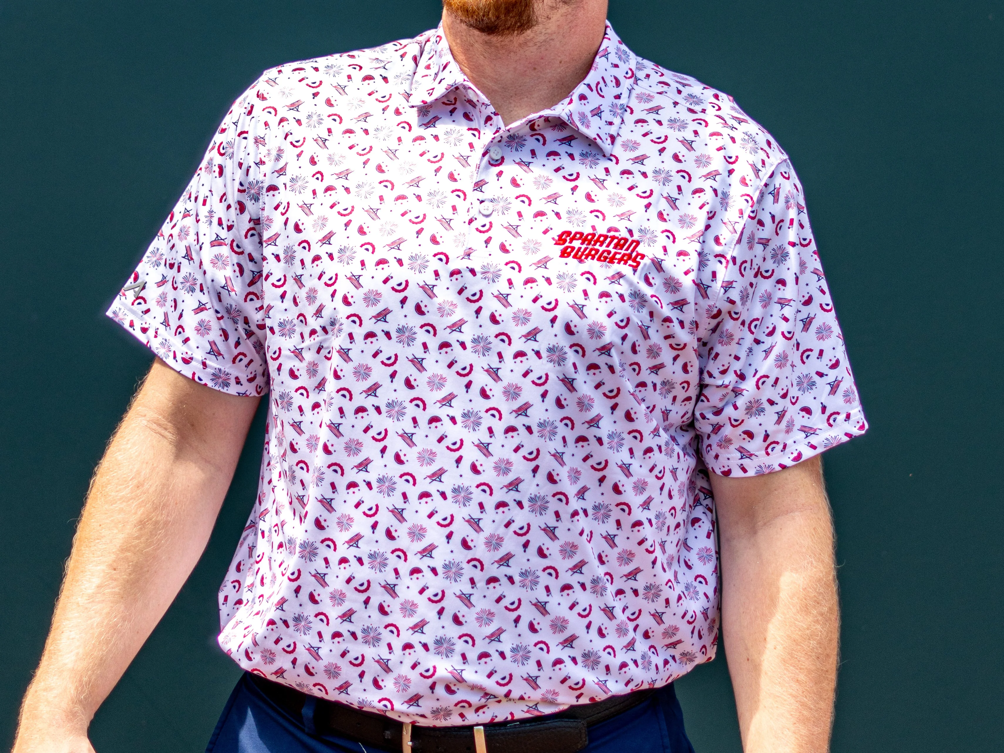 Men's White Independence Polo - Image 2