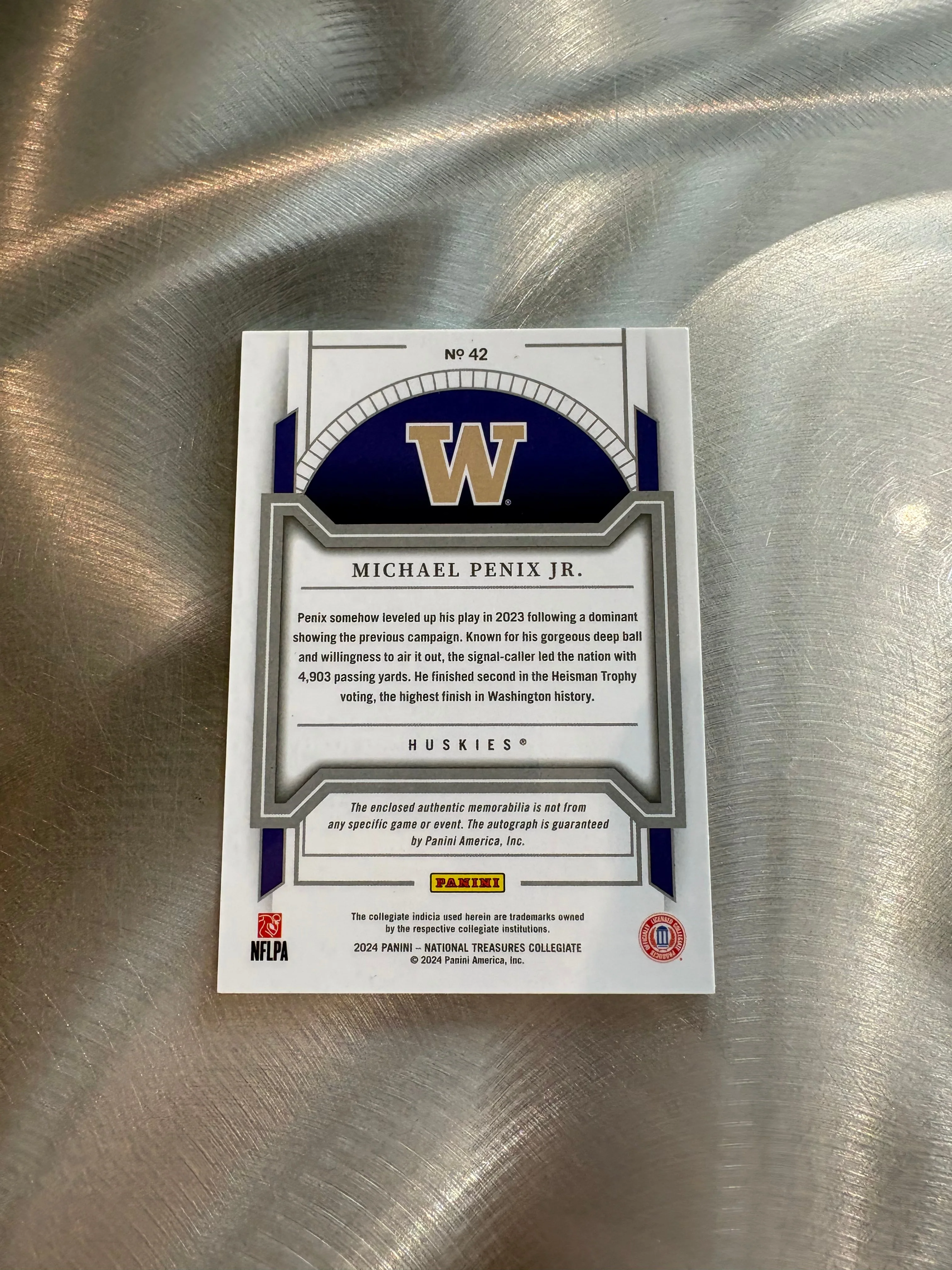 Michael Penix Jr. 2024 Panini National Treasures - Image 2