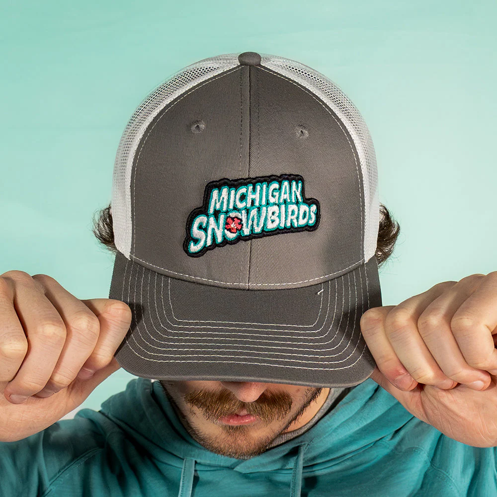 Michigan Snowbirds Charcoal/White Mesh-Back Cap