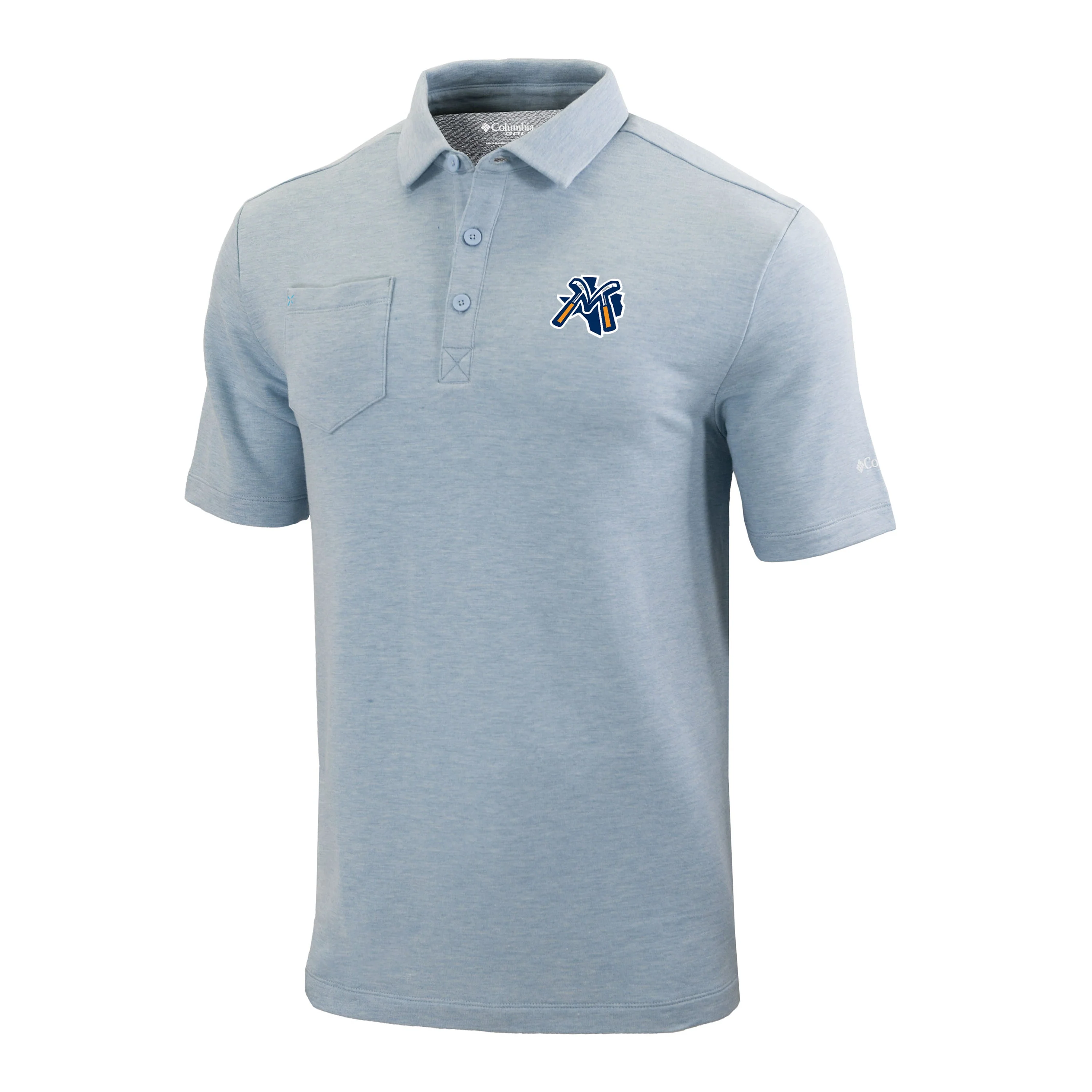 Midland RockHounds Columbia Light Blue Clubhead Polo