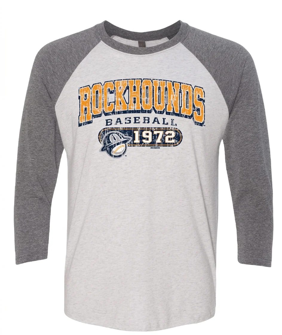 Midland RockHounds Grey Cyber 3/4 Sleeve Raglan Tee
