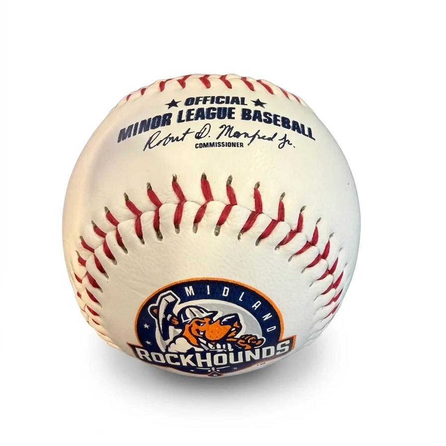 Midland RockHounds Rawlings Domestic White Team Logo Baseball - Image 3