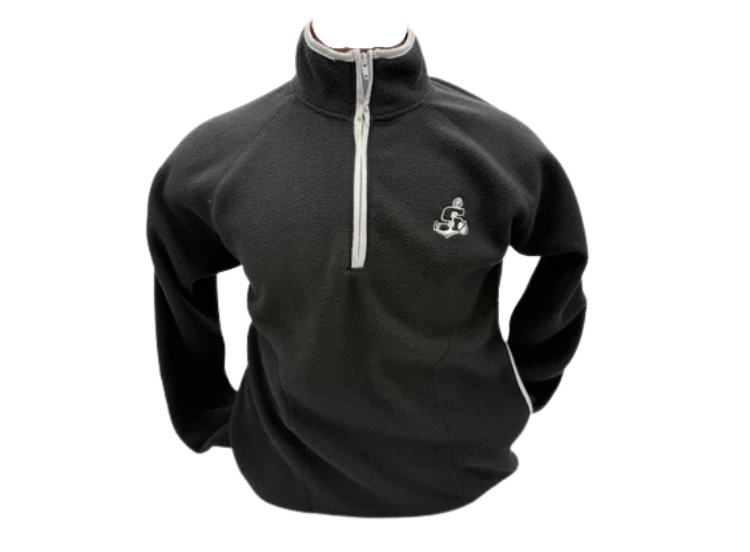 MV Sport Black Whisper Fleece Quarter Zip