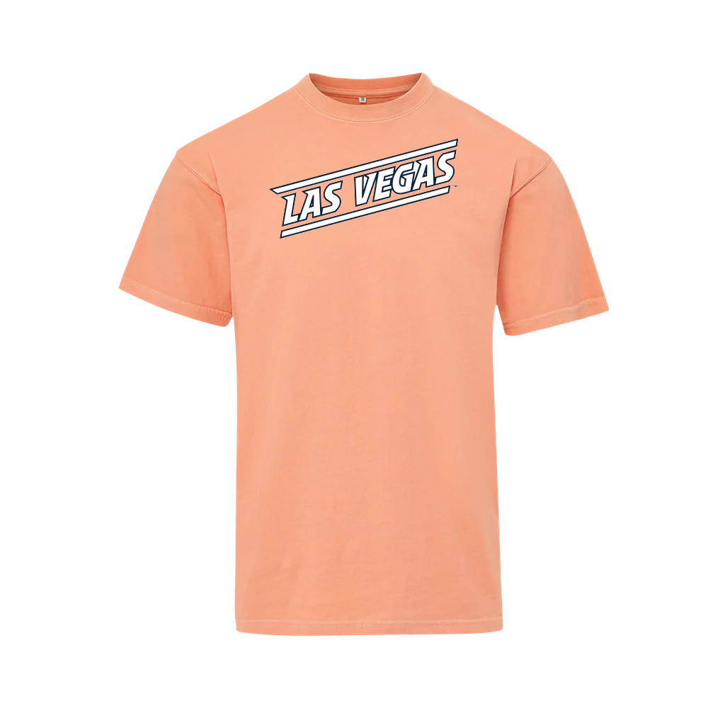 Las Vegas Aviators MV Sport Las Vegas Wordmark Tangerine Coastal Color Tee