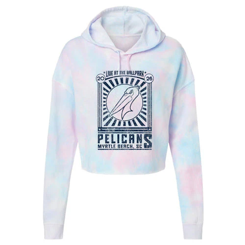 Myrtle Beach Pelicans 108 Stitches Ladies Cotton Candy Concert Cropped Hood