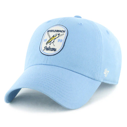 Myrtle Beach Pelicans 47 Brand Carolina Blue Alternate Cross Patch Clean Up Adjustable Cap