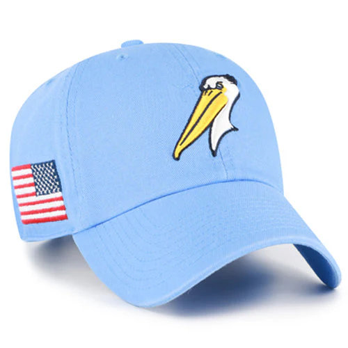Myrtle Beach Pelicans 47 Brand Periwinkle Blue Alternate Heritage Clean Up Adjustable Cap - Image 2