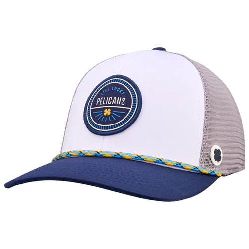 Myrtle Beach Pelicans Black Clover White with Navy Visor Alternate Walk Off Adjustable Cap