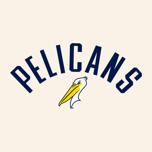 Myrtle Beach Pelicans Champion Ladies White-Navy Reverse Weave Yard Dye Crop Crew - Image 2