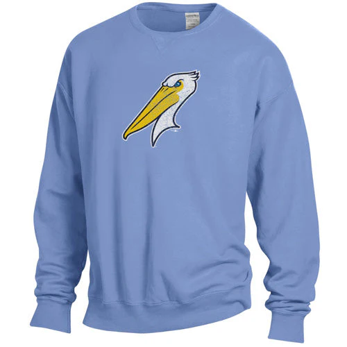 Myrtle Beach Pelicans Comfort Wash Porch Blue Fleece Crew Neck Alternate Logo Sweatshirt
